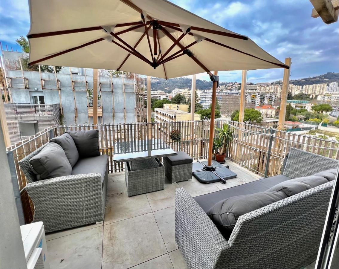 Aparthotel Riviera - Superbe 3 Pieces Avec Terrasse Plein Sud Et Parking Ac- La Terrasse Du Jardin Du Ray Nizza Exterior foto